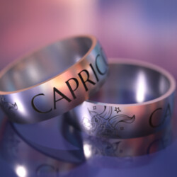 Кольцо из титана со знаком Зодиака "Козерог"