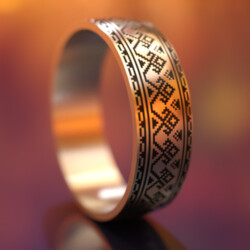 Кільце з титану зі Слов'янським символом "Берегиня"