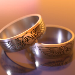 Титановое кольцо с символом "Глаз Гора"