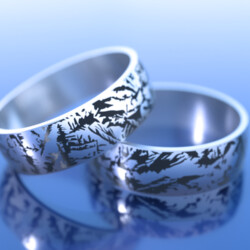 Титанове кільце з текстурою льоду "Фрост"