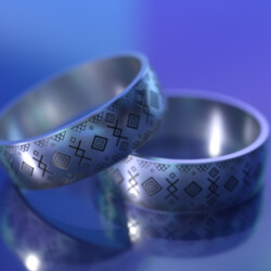 Кольцо из титана с северным орнаментом "Хасавако"