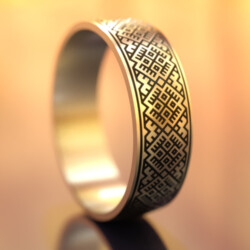 Кільце з титану зі Слов'янським символом "Руки Бога"