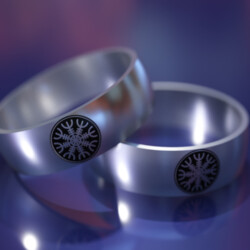 Кільце з титану із символом "Шолом Жаху"