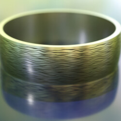 Кільце з титану з текстурою дерева "Вуд"