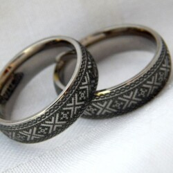 Slavic symbol ring, Orepey ring, Fern Flower jewelry, protective amulet ring, titanium wedding band, ancient symbol jewelry, pagan rings, meaningful gifts